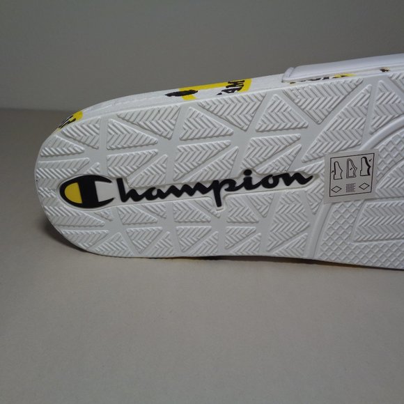 Champion Size 12 M IPO SMILE White Yellow Slide Sandals New Men\'s Shoes main image 7